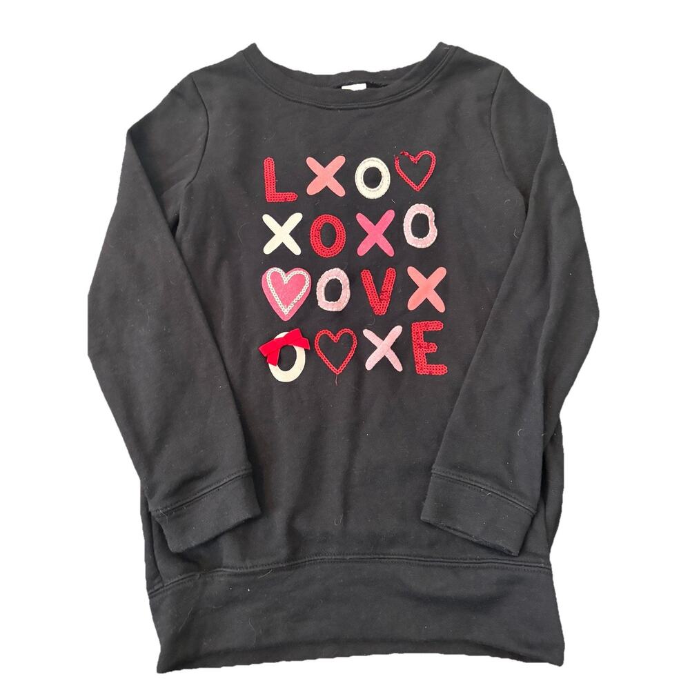 Gymboree Girl XOXO Heart Sweatshirt Top Tunic Sz Lg 10/12 Valentine's Day